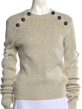 Isabel Marant Étoile Cream Button Shoulder Sweater XL